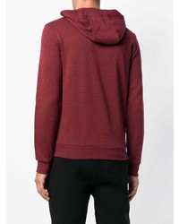 dunkelroter bedruckter Pullover mit einem Kapuze von Ea7 Emporio Armani