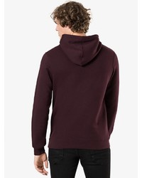 dunkelroter bedruckter Pullover mit einem Kapuze von Iriedaily