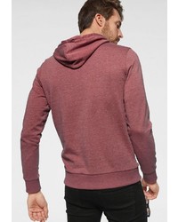 dunkelroter bedruckter Pullover mit einem Kapuze von Jack & Jones