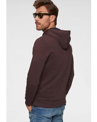 dunkelroter bedruckter Pullover mit einem Kapuze von Jack & Jones