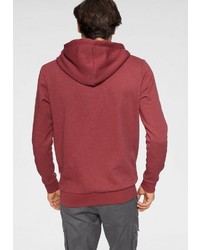 dunkelroter bedruckter Pullover mit einem Kapuze von Jack & Jones