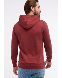 dunkelroter bedruckter Pullover mit einem Kapuze von Petrol Industries