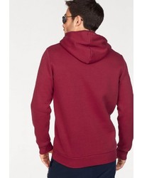 dunkelroter bedruckter Pullover mit einem Kapuze von Reebok Classic