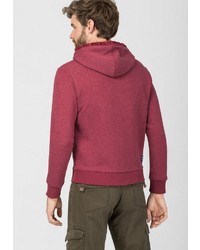 dunkelroter bedruckter Pullover mit einem Kapuze von Timezone