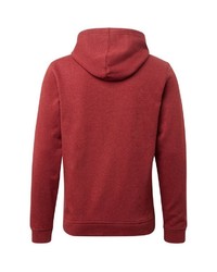 dunkelroter bedruckter Pullover mit einem Kapuze von Tom Tailor