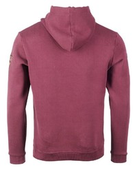 dunkelroter bedruckter Pullover mit einem Kapuze von TOP GUN