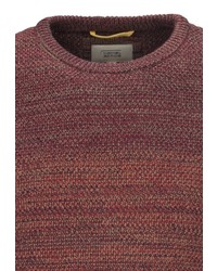 dunkelroter bedruckter Pullover mit einem Rundhalsausschnitt von camel active