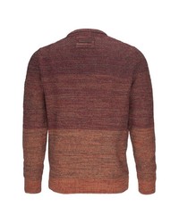 dunkelroter bedruckter Pullover mit einem Rundhalsausschnitt von camel active