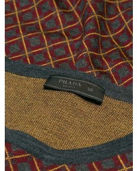 dunkelroter bedruckter Pullover mit einem Rundhalsausschnitt von Prada