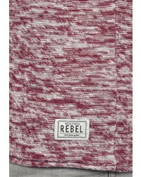 dunkelroter bedruckter Pullover mit einem Rundhalsausschnitt von Redefined Rebel