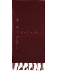 dunkelroter bedruckter Schal von Acne Studios