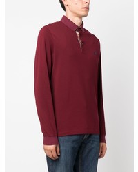 dunkelroter bestickter Polo Pullover von Etro