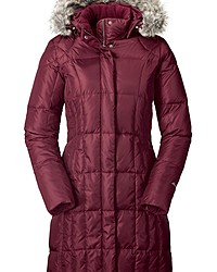 dunkelroter Daunenmantel von Eddie Bauer