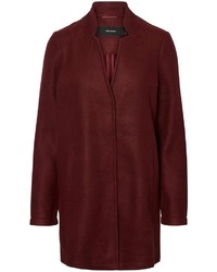 dunkelroter Fleece-Mantel von Vero Moda