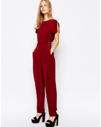 dunkelroter Jumpsuit