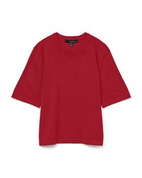 dunkelroter Kurzarmpullover von Vero Moda