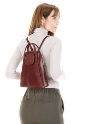 dunkelroter Leder Rucksack von Piké