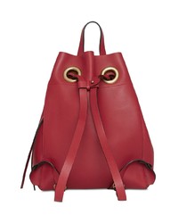 dunkelroter Leder Rucksack von Burberry