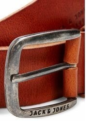 dunkelroter Ledergürtel von Jack & Jones