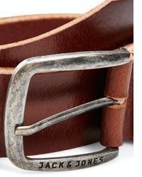 dunkelroter Ledergürtel von Jack & Jones