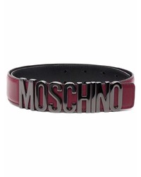 dunkelroter Ledergürtel von Moschino