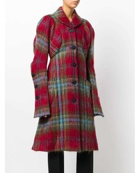 dunkelroter Mantel mit Schottenmuster von Vivienne Westwood Vintage