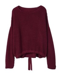 dunkelroter Oversize Pullover von Mango