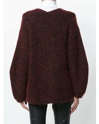 dunkelroter Oversize Pullover von T by Alexander Wang