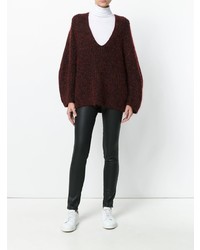 dunkelroter Oversize Pullover von T by Alexander Wang