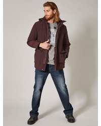 dunkelroter Parka von MEN PLUS BY HAPPY SIZE