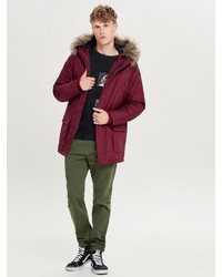 dunkelroter Parka von ONLY & SONS