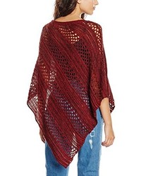 dunkelroter Poncho von Only