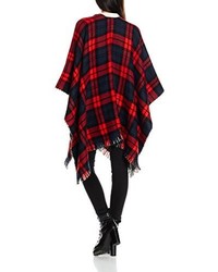 dunkelroter Poncho von Pieces