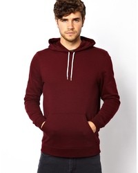 dunkelroter Pullover mit einem Kapuze von Asos