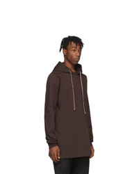 dunkelroter Pullover mit einem Kapuze von Rick Owens