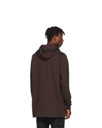 dunkelroter Pullover mit einem Kapuze von Rick Owens