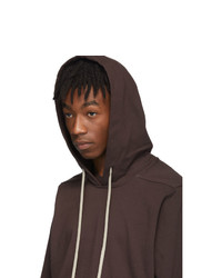 dunkelroter Pullover mit einem Kapuze von Rick Owens