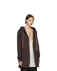 dunkelroter Pullover mit einem Kapuze von Rick Owens