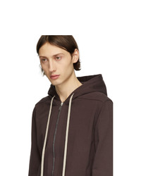 dunkelroter Pullover mit einem Kapuze von Rick Owens