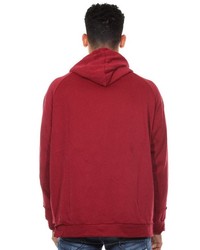 dunkelroter Pullover mit einem Kapuze von EX-PENT