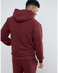 dunkelroter Pullover mit einem Kapuze von Hype