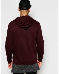 dunkelroter Pullover mit einem Kapuze von Asos