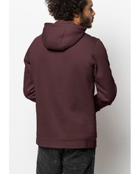 dunkelroter Pullover mit einem Kapuze von Jack Wolfskin