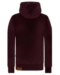 dunkelroter Pullover mit einem Kapuze von Naketano