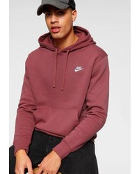 dunkelroter Pullover mit einem Kapuze von Nike Sportswear