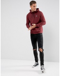 dunkelroter Pullover mit einem Kapuze von Hollister