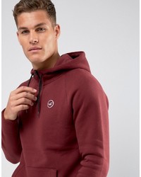 dunkelroter Pullover mit einem Kapuze von Hollister