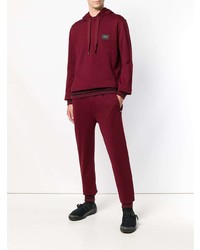 dunkelroter Pullover mit einem Kapuze von Dolce & Gabbana