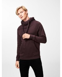 dunkelroter Pullover mit einem Kapuze von Produkt