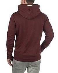 dunkelroter Pullover mit einem Kapuze von Solid